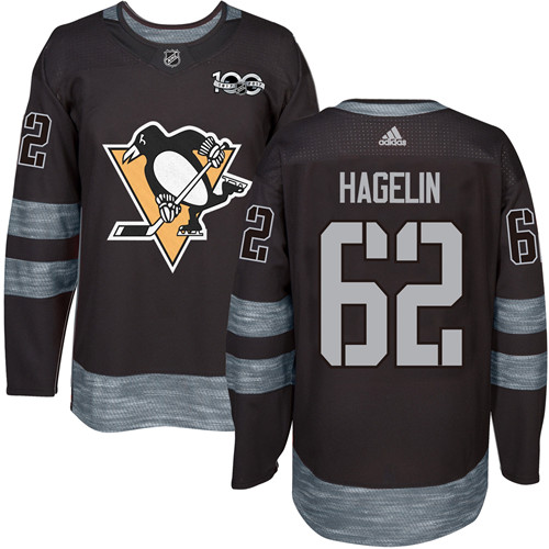 Adidas Penguins #62 Carl Hagelin Black 1917-100th Anniversary Stitched NHL Jersey - Click Image to Close